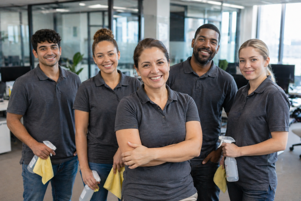 commercial cleaning team